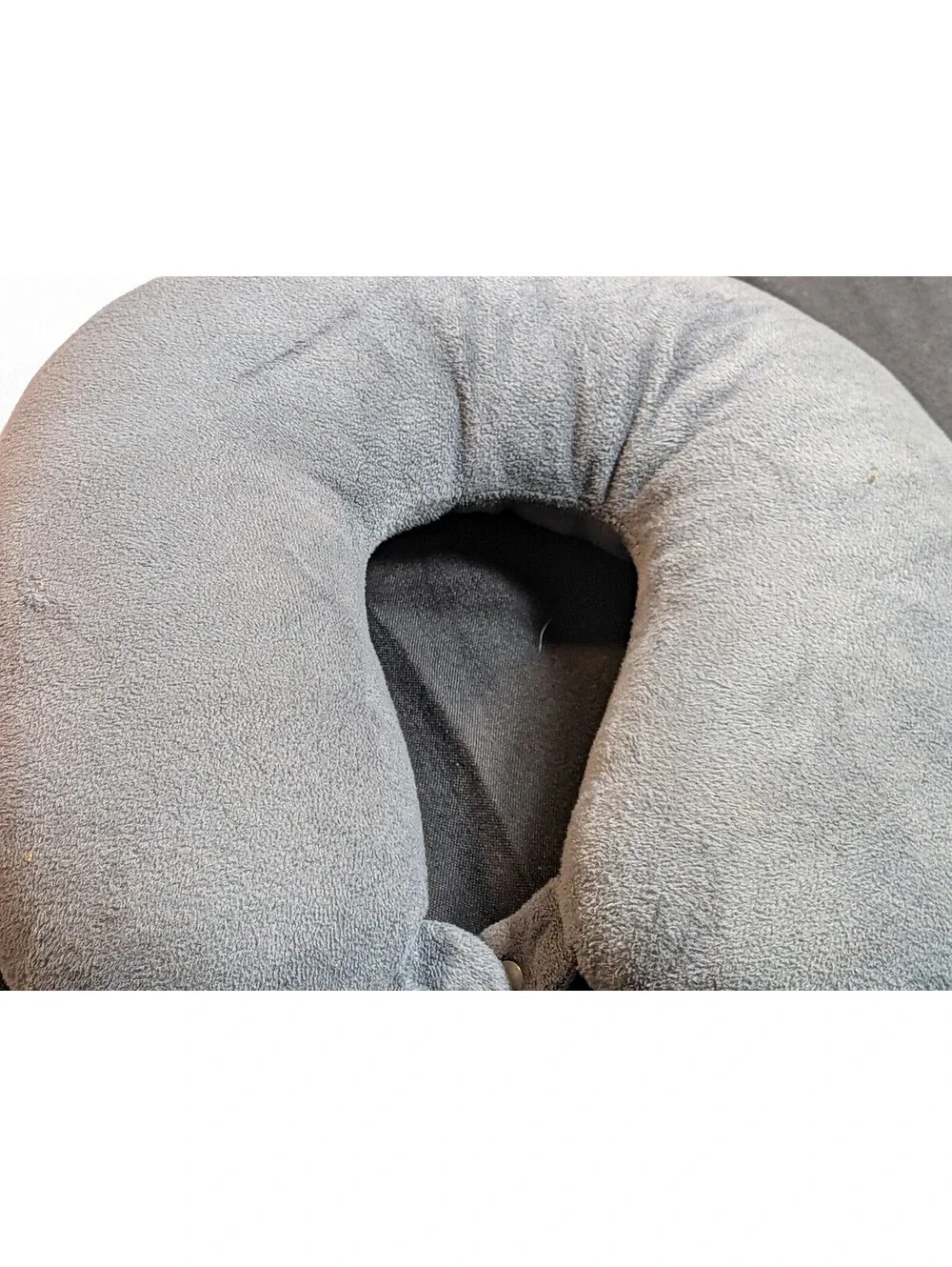 Gray U Shaped Travel Neck Pillow Soft Plush Support Cushion